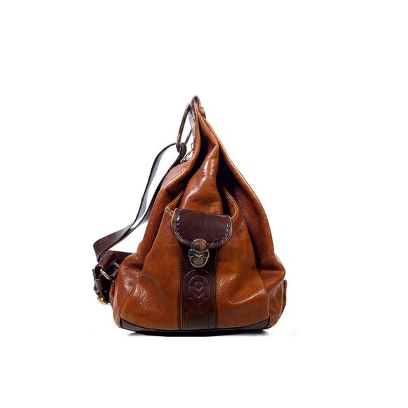 MARINO ORLANDI Leather Sling Backpack Bag Purse Britis Made in Italy - Picture 3 of 13